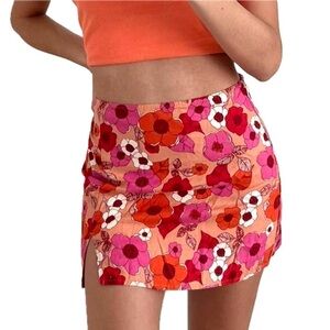 Urban Outfitters Retro Floral Mini Skirt